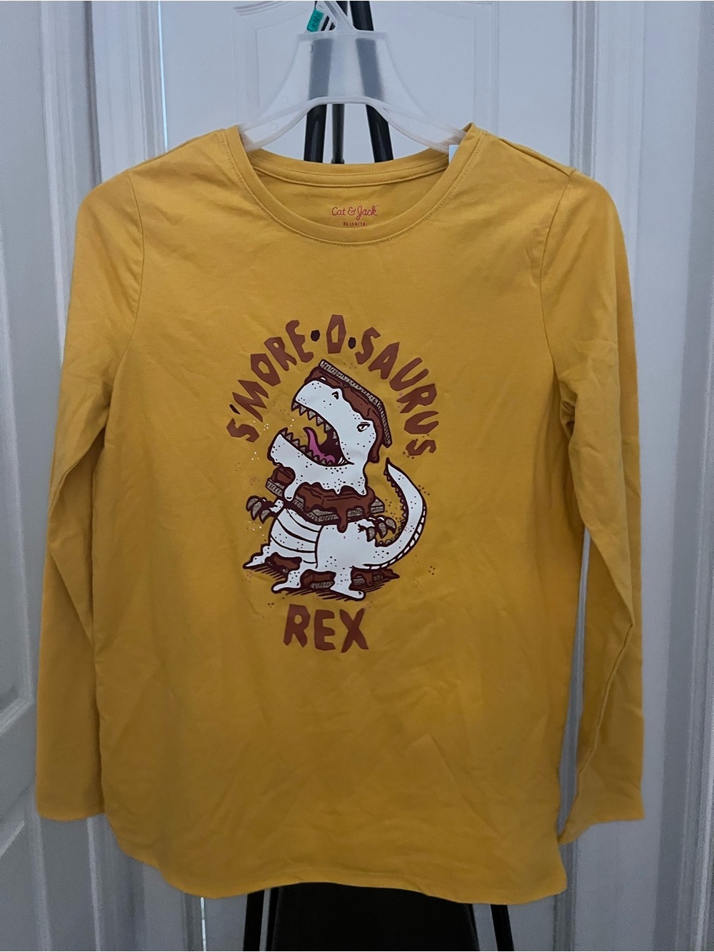 Cat & Jack Yellow Long Sleeve with S'more-d-saurus Rex